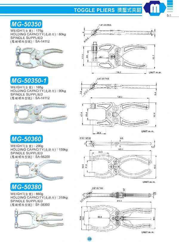 擠壓式夾鉗 5-(1~6)